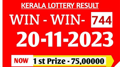 today rajjo lottery result|Kerala Lottery result today 20.11.2023 Win Win W 744 lottery result.